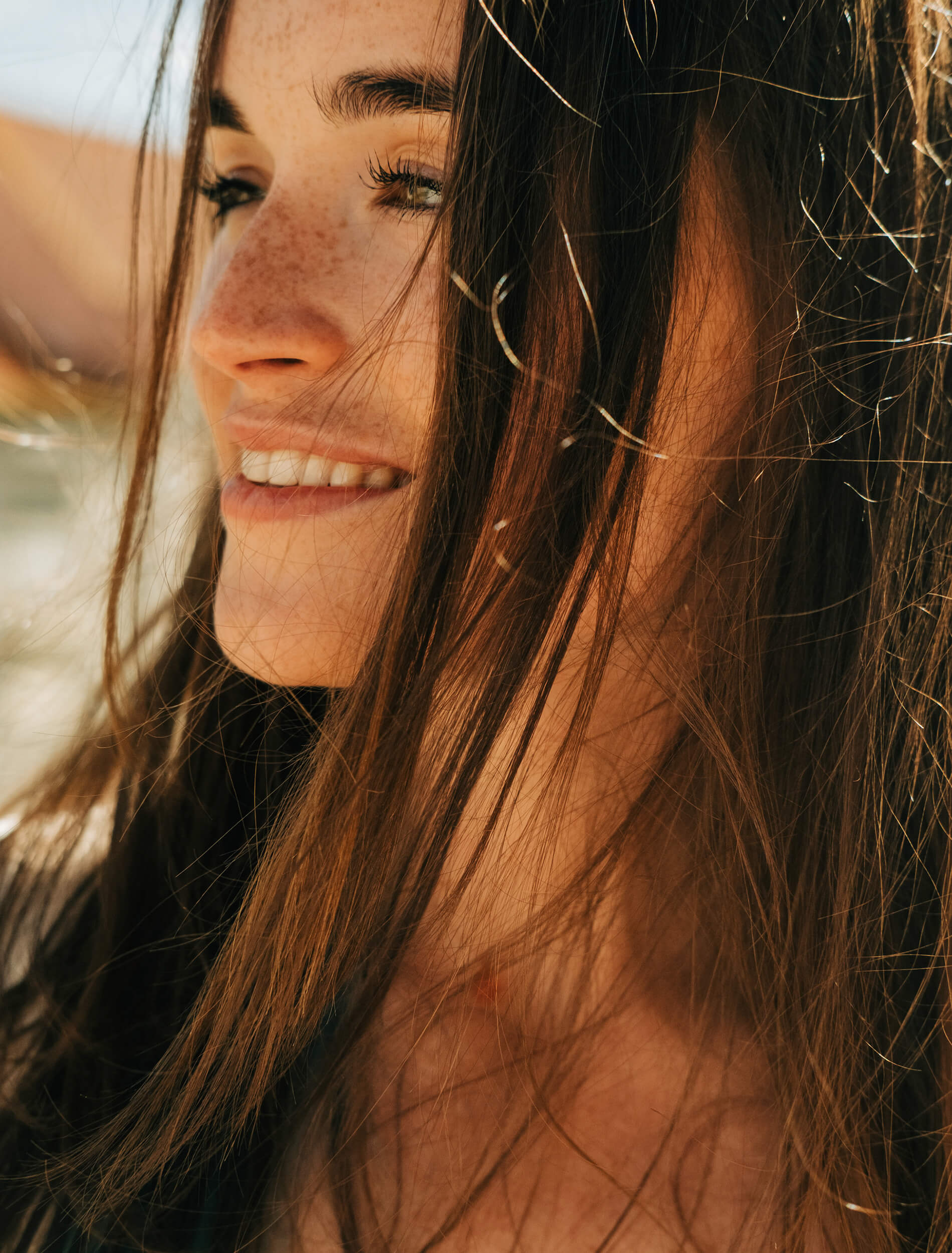 Model at beach 