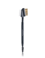 Two-in-one brush with bristle and wire bristle heads on a black background