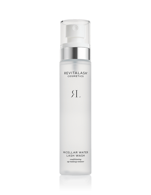 A bottle of Micellar Water Lash Wash by RevitaLash Cosmetics.