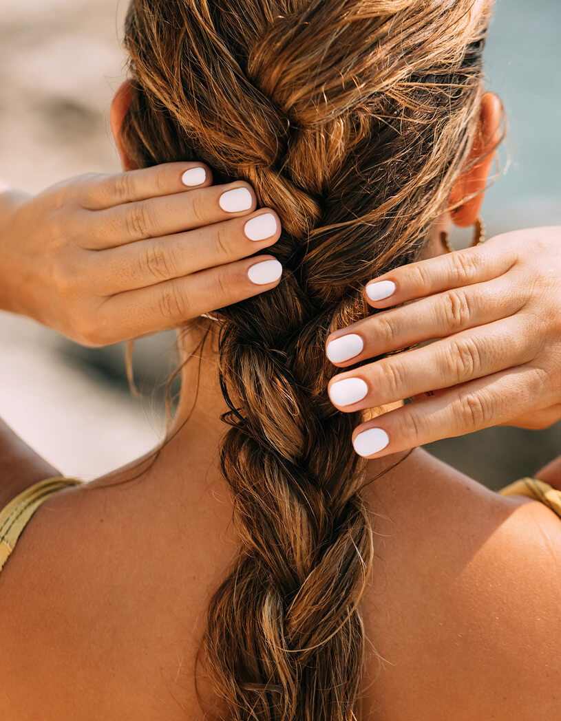Hair model with a french braid